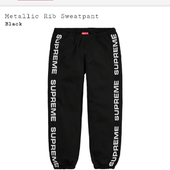 supreme metallic rib sweatpant